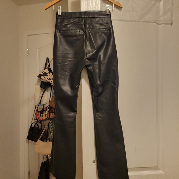 Black flared faux leather pants - Picture 2 of 3